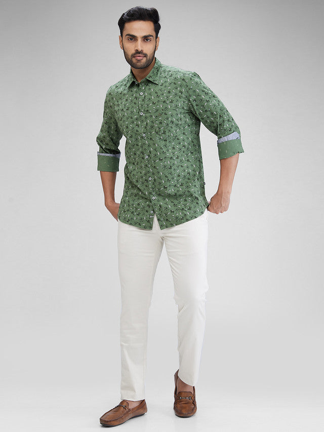 Parx Green Casual Shirt 