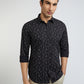 Parx Men Blue Printed Slim Fit Cotton Shirt