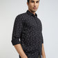 Parx Men Blue Printed Slim Fit Cotton Shirt