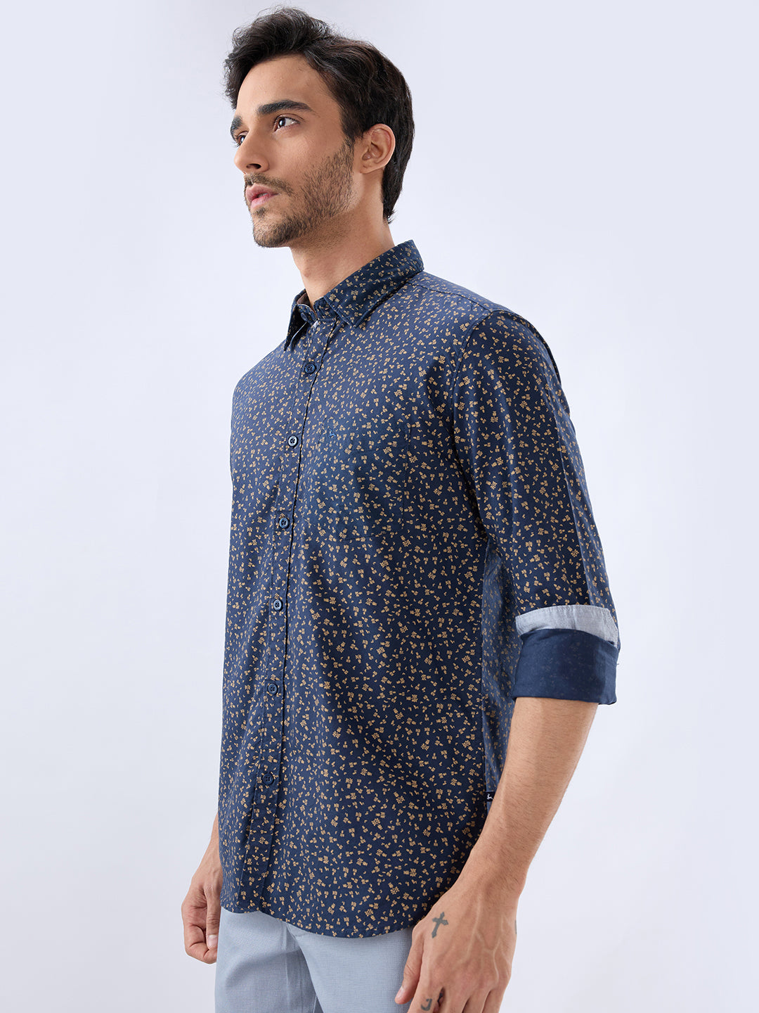 Parx Blue Casual Shirt