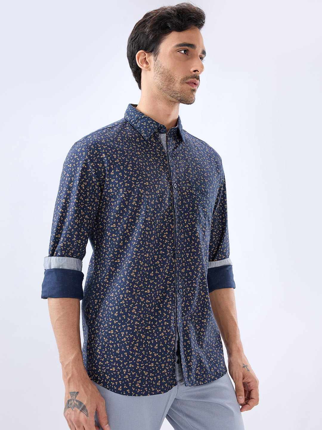 Parx Blue Casual Shirt
