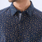 Parx Men Blue Slim Fit Print Casual Shirt