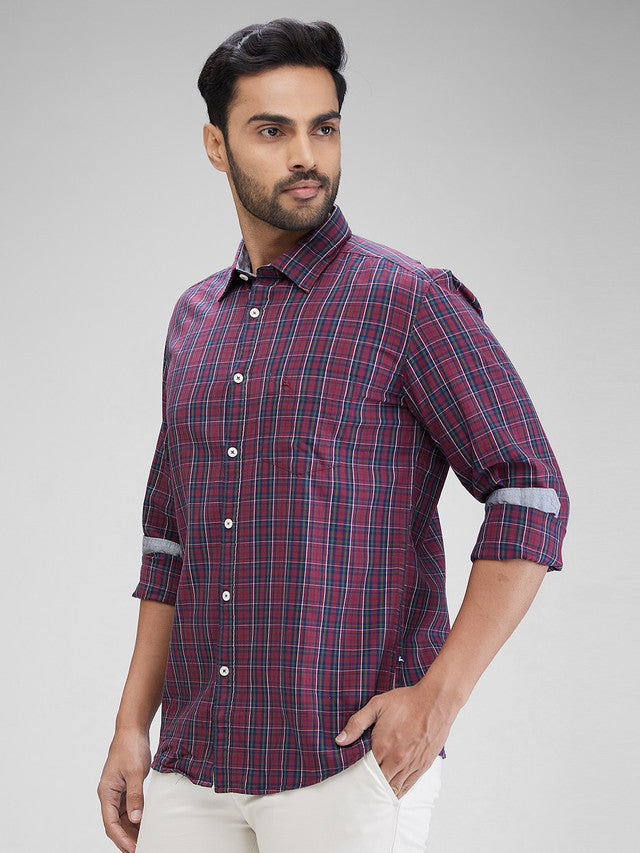 Parx Red Checks Slim Fit Cotton Casual Shirt – MyRaymond