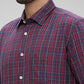 Parx Red Checks Slim Fit Cotton Casual Shirt