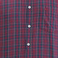 Parx Red Checks Slim Fit Cotton Casual Shirt