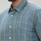 Parx Green Checks Slim Fit Cotton Casual Shirt