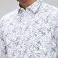 Parx White Printed Slim Fit Cotton Casual Shirt