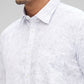 Parx White Printed Slim Fit Cotton Blend Casual Shirt