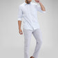 Parx White Printed Slim Fit Cotton Casual Shirt