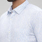 Parx White Printed Slim Fit Cotton Casual Shirt