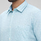 Parx Green Printed Slim Fit Cotton Casual Shirt