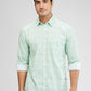 Parx Green Printed Slim Fit Cotton Casual Shirt