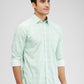 Parx Green Printed Slim Fit Cotton Casual Shirt