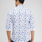 Parx Blue Printed Slim Fit Cotton Casual Shirt