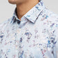 Parx Blue Printed Slim Fit Cotton Casual Shirt