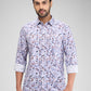 Parx Grey Printed Slim Fit Cotton Casual Shirt