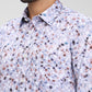 Parx Grey Printed Slim Fit Cotton Casual Shirt