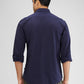 Parx Blue Solid Slim Fit Cotton Casual Shirt