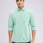 Parx Green Solid Slim Fit Cotton Casual Shirt