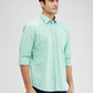 Parx Green Solid Slim Fit Cotton Casual Shirt