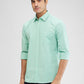 Parx Green Solid Slim Fit Cotton Casual Shirt