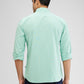 Parx Green Solid Slim Fit Cotton Casual Shirt