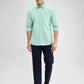 Parx Green Solid Slim Fit Cotton Casual Shirt