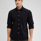 Parx Black Solid Slim Fit Cotton Casual Shirt