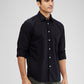 Parx Black Solid Slim Fit Cotton Casual Shirt