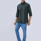 Parx Men Green Slim Fit Solid Casual Shirt