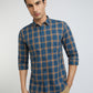 Men Blue Slim Fit Checks Cotton Full Sleeve Shirts