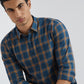 Men Blue Slim Fit Checks Cotton Full Sleeve Shirts