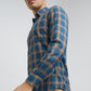 Men Blue Slim Fit Checks Cotton Full Sleeve Shirts