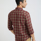 Men Red Slim Fit Checks Cotton Full Sleeve Shirts