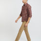 Men Red Slim Fit Checks Cotton Full Sleeve Shirts