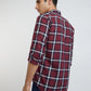 Men Red Slim Fit Checks Cotton Full Sleeve Shirts