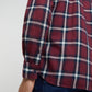 Men Red Slim Fit Checks Cotton Full Sleeve Shirts