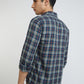 Men Blue Slim Fit Checks Cotton Full Sleeve Shirts