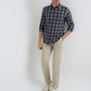 Men Blue Slim Fit Checks Cotton Full Sleeve Shirts