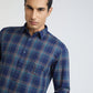 Men Blue Slim Fit Checks Cotton Full Sleeve Shirts