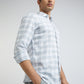 Men White Slim Fit Checks Cotton Full Sleeve Shirts