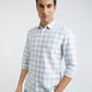 Men White Slim Fit Checks Cotton Full Sleeve Shirts