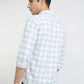 Men White Slim Fit Checks Cotton Full Sleeve Shirts