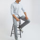 Men White Slim Fit Checks Cotton Full Sleeve Shirts