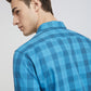 Parx Men Green Checks Slim Fit Cotton Full Sleeve Shirts