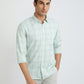 Parx Men Green Checks Slim Fit Cotton Full Sleeve Shirts