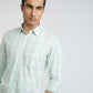 Parx Men Green Checks Slim Fit Cotton Full Sleeve Shirts