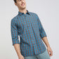 Parx Men Blue Checks Slim Fit Cotton Full Sleeve Shirts