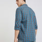 Parx Men Blue Checks Slim Fit Cotton Full Sleeve Shirts