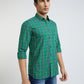 Parx Men Green Checks Slim Fit Cotton Full Sleeve Shirts